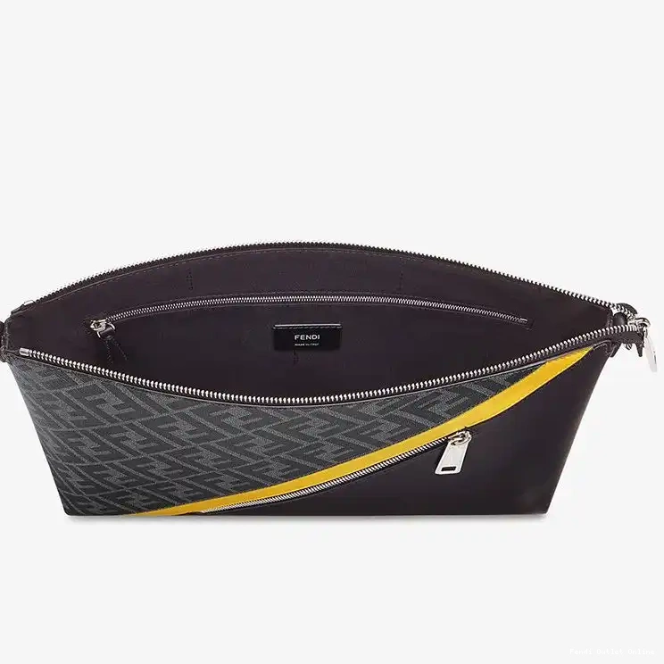 Affordable Fabric Bag Motif In Fendi Black Slim Messenger FF 0519